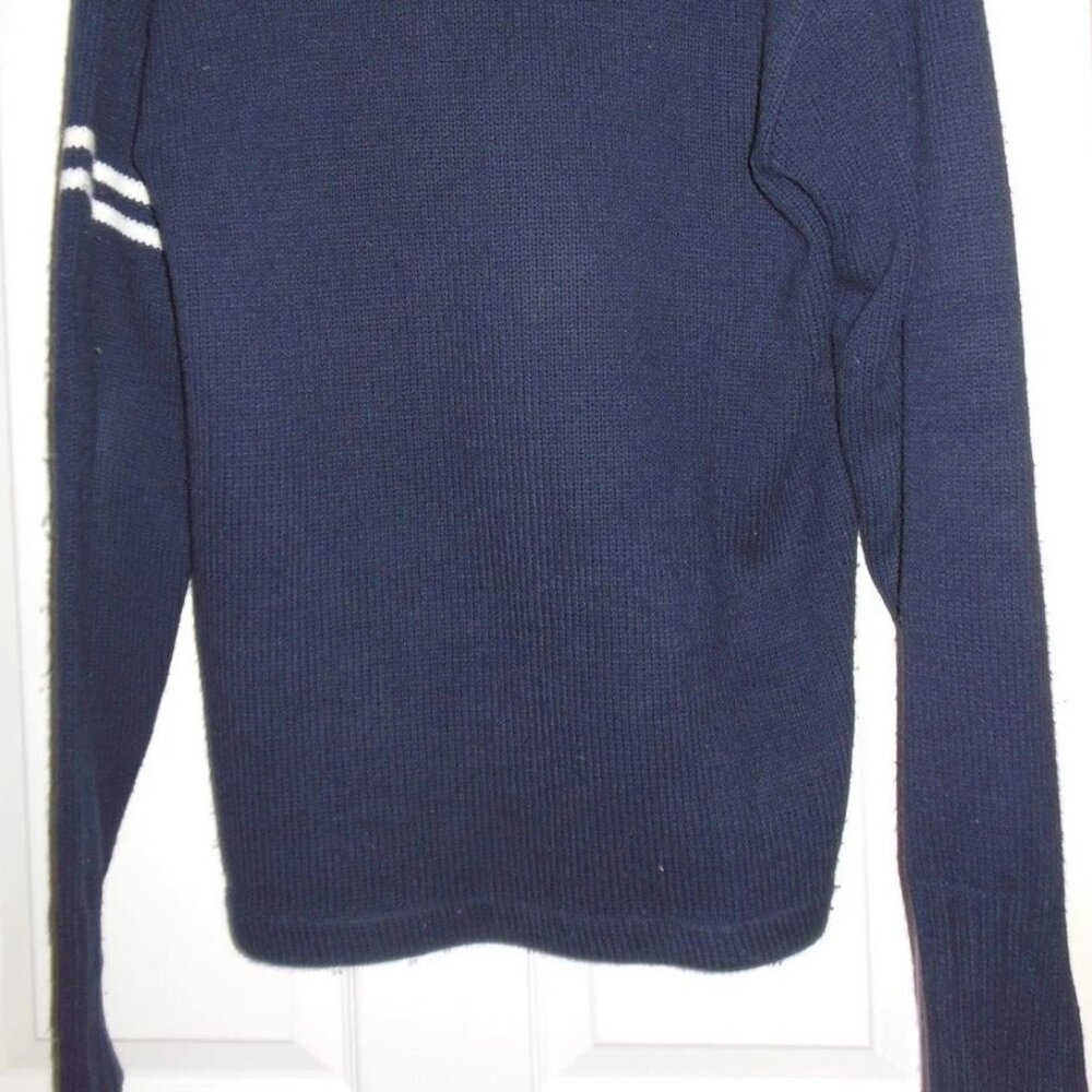 VINTAGE 1940's High School cardigan sweater Men's sz 40 Navy Blue West Catholic - Picture 6 of 6